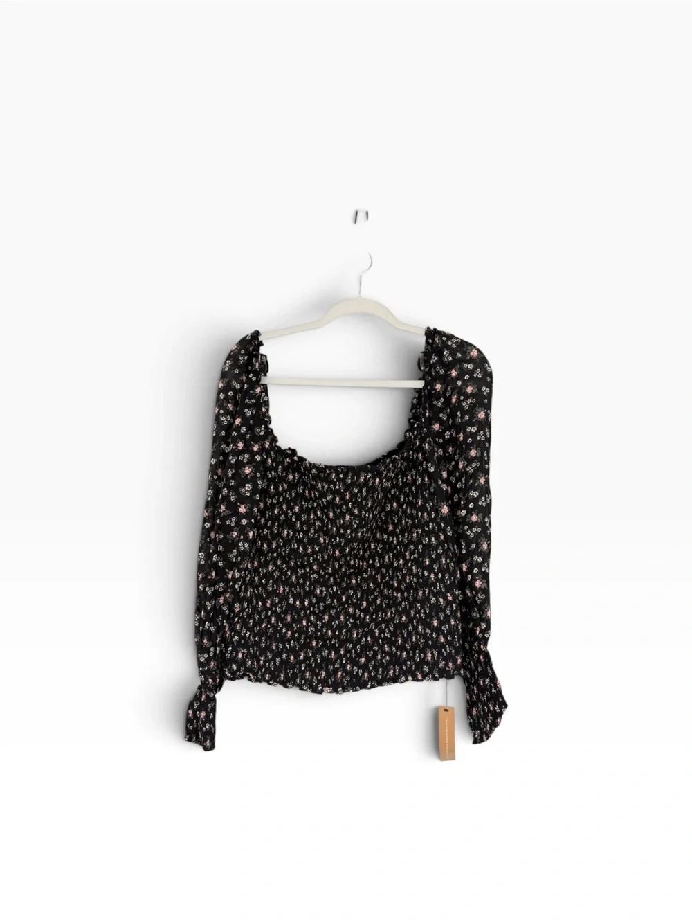 Reformation Pinto Top Square Neck Smocked Bodice Puff Full Floral Sleeve NEW 2X